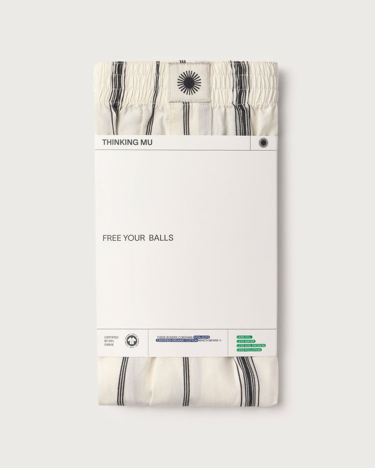 Boxers blancos rayas negras sostenible silueta - 2