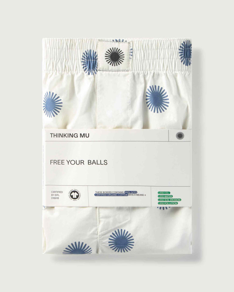 Boxers blancos sol azul sostenible silueta - 2