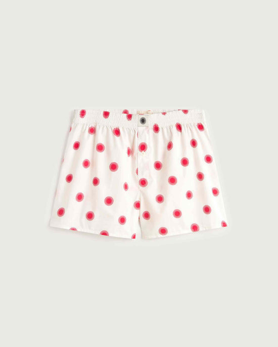 Boxers blancos sol rojo sostenible silueta - 1