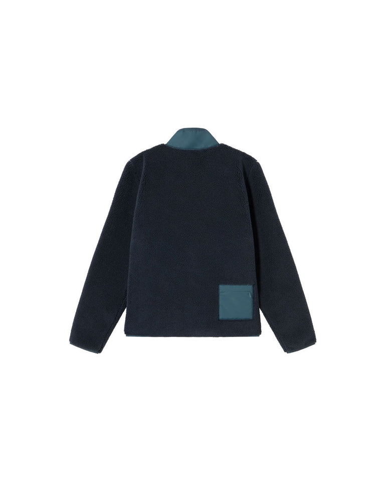 Chaqueta borreguito azul Marcus sostenible silueta - 3