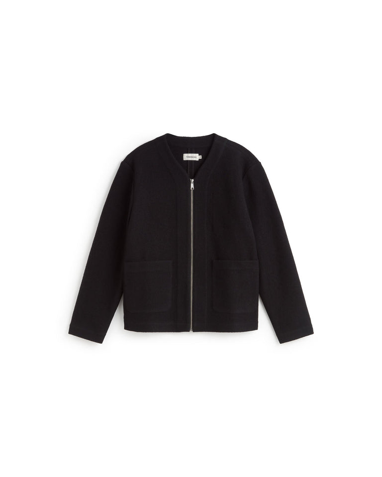 Chaqueta relaxed lana fina Greg sostenible silueta - 1