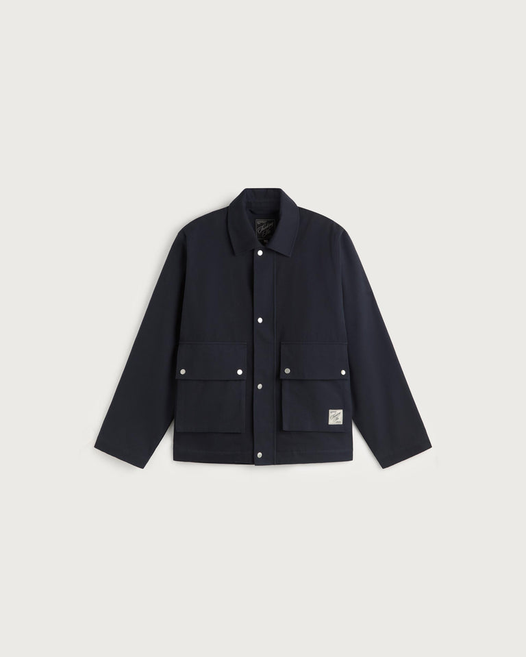 Chaqueta oversize navy Callum sostenible silueta - 1