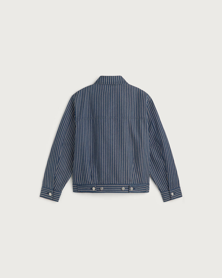 Chaqueta boxy rayas tinte natural Bruno sostenible silueta - 3