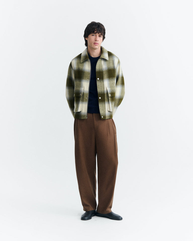 Chaqueta oversize lana cuadros Callum sostenible - 1