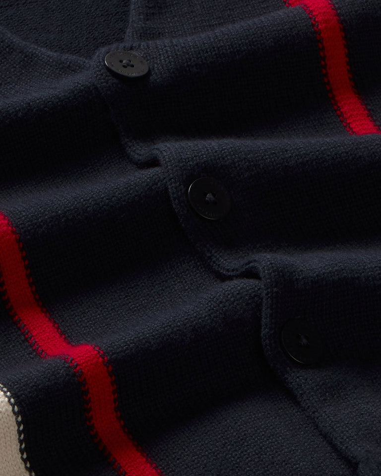 Cardigan punto navy Creed sostenible silueta - 2