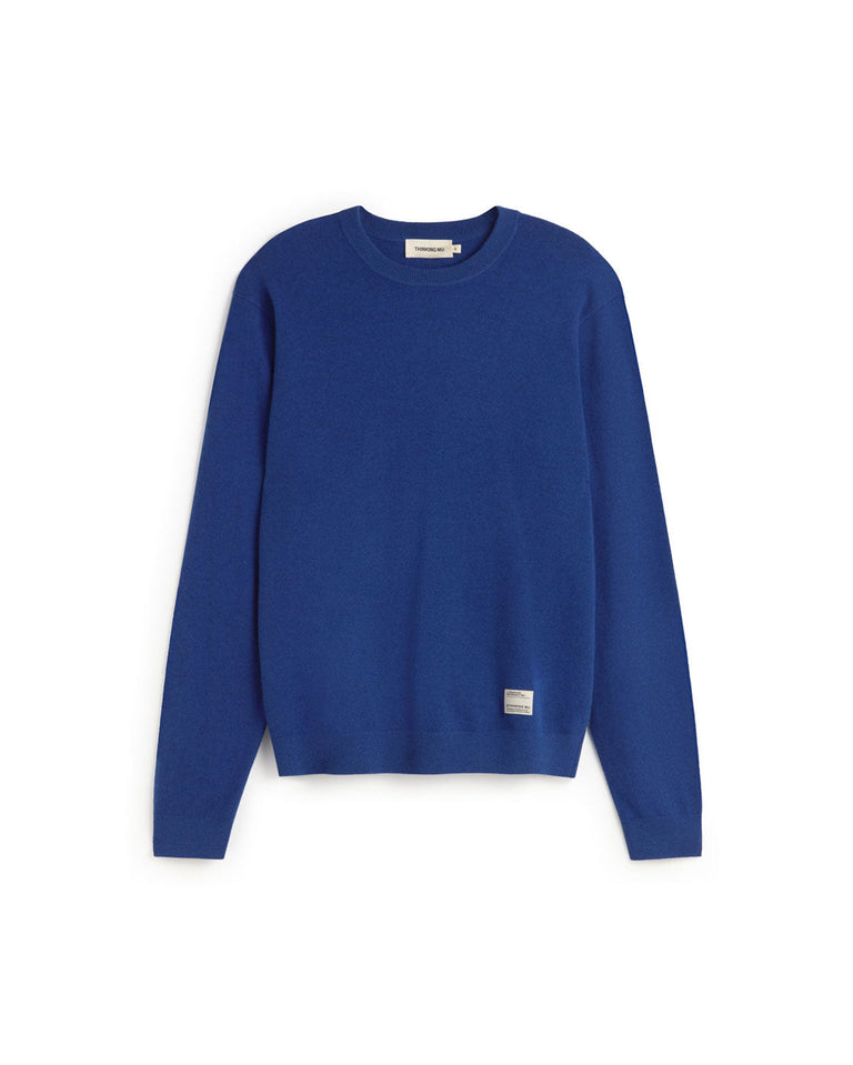 Jersey lana azul Lucien sostenible silueta - 1