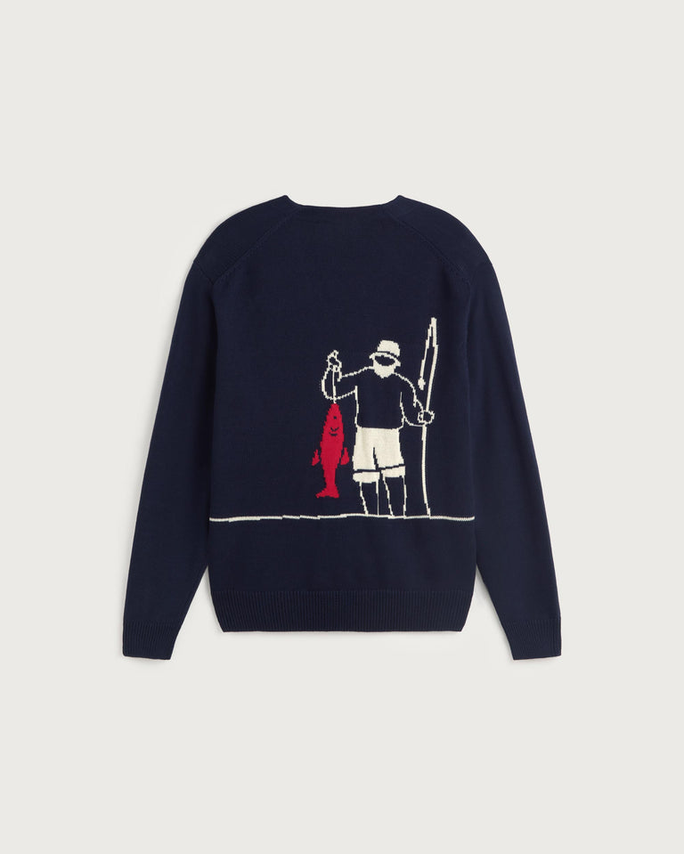 Cardigan punto algodón orgánico pescadors Creed sostenible silueta - 3