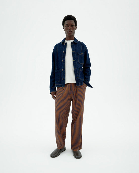 Pantalón rayas marrón Luc sostenible-2