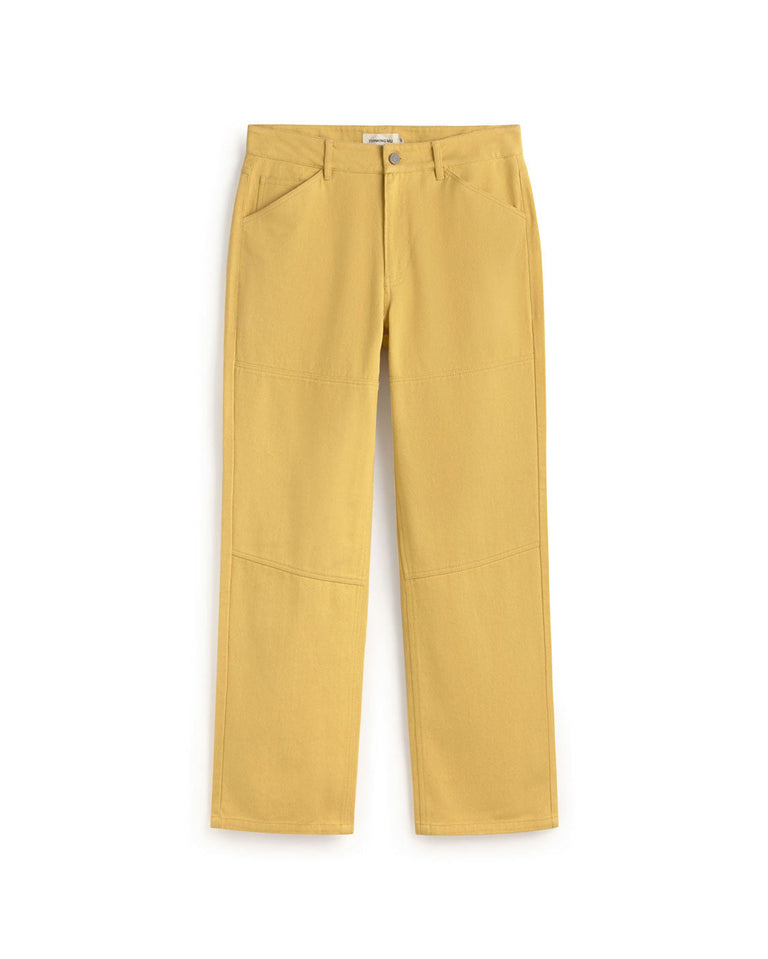 Pantalón recto amarillo Stan sostenible silueta - 1