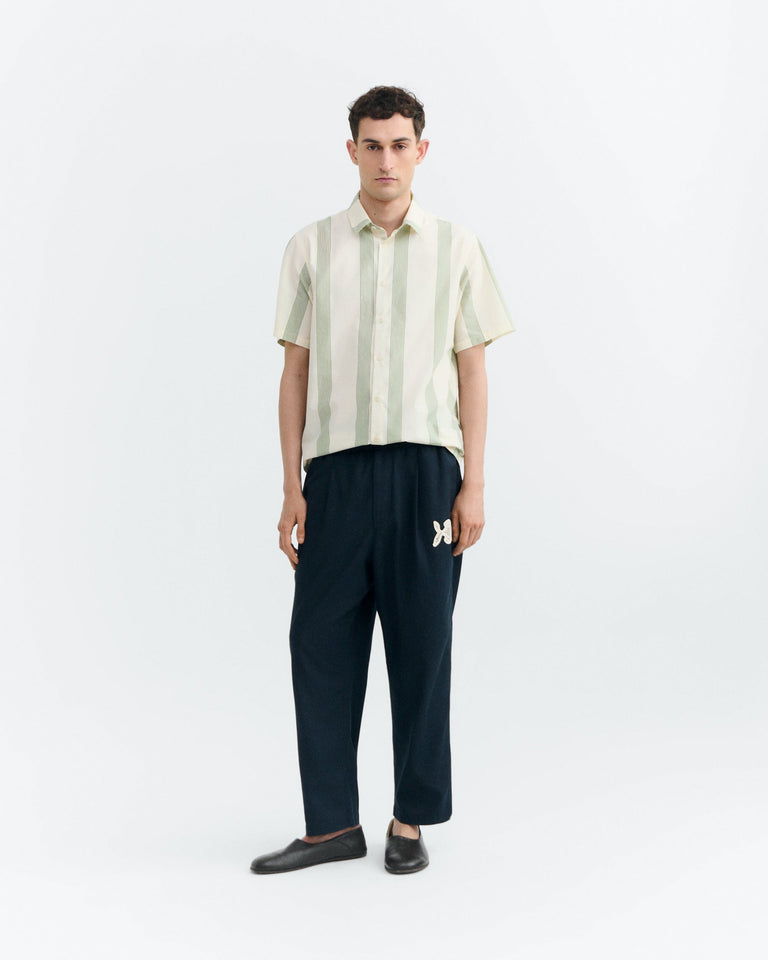 Pantalón loose bordado a mano fish Marcelo sostenible - 1