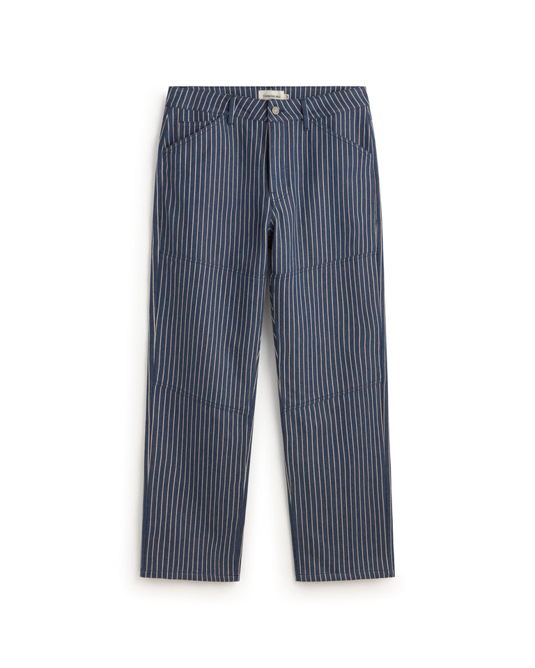 Pantalón recto rayas tinte natural Stan sostenible silueta - 1