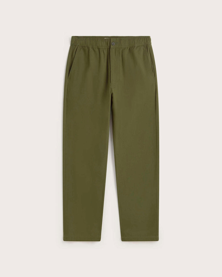 Pantalón recto verde Travel light sostenible silueta - 1