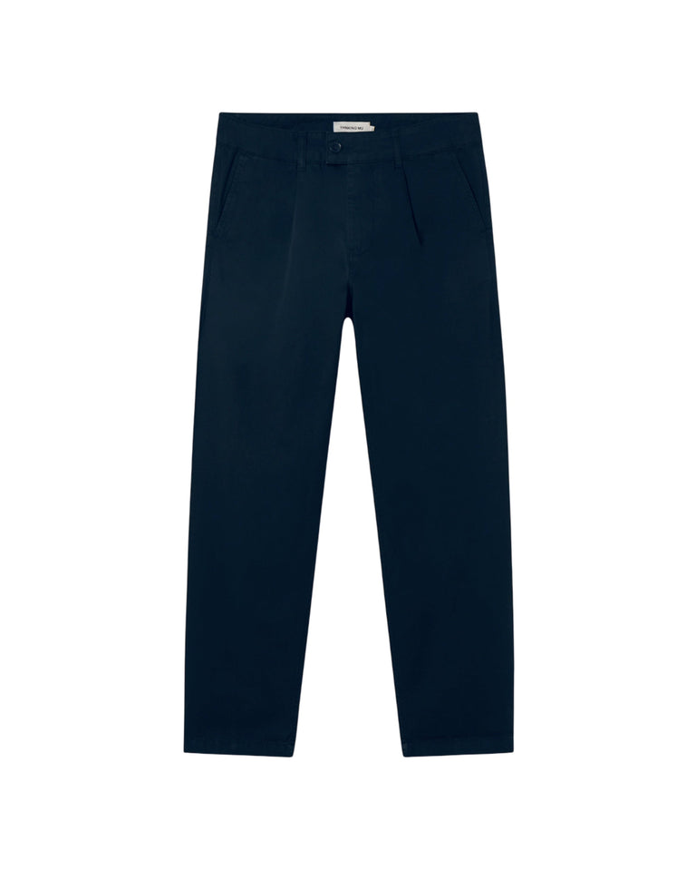 Pantalón carrot navy Light Friend sostenible silueta - 1