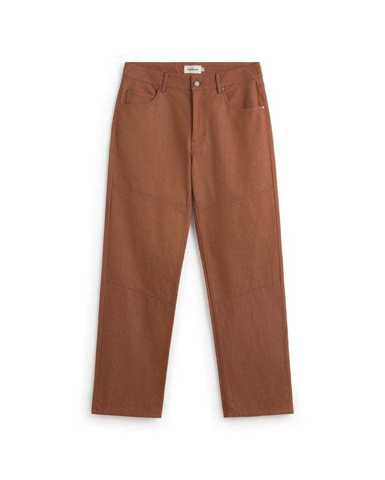 Pantalón denim tinte natural  marrón Stan sostenible silueta - 1