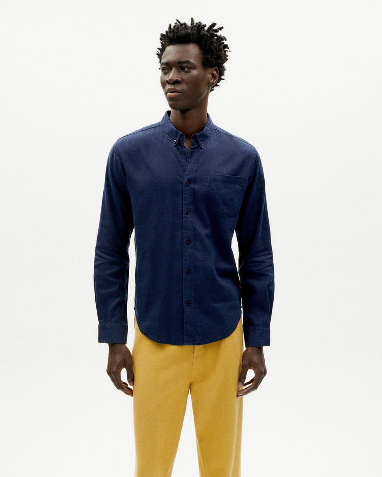 Camisa navy Hemp Ant sostenible -1