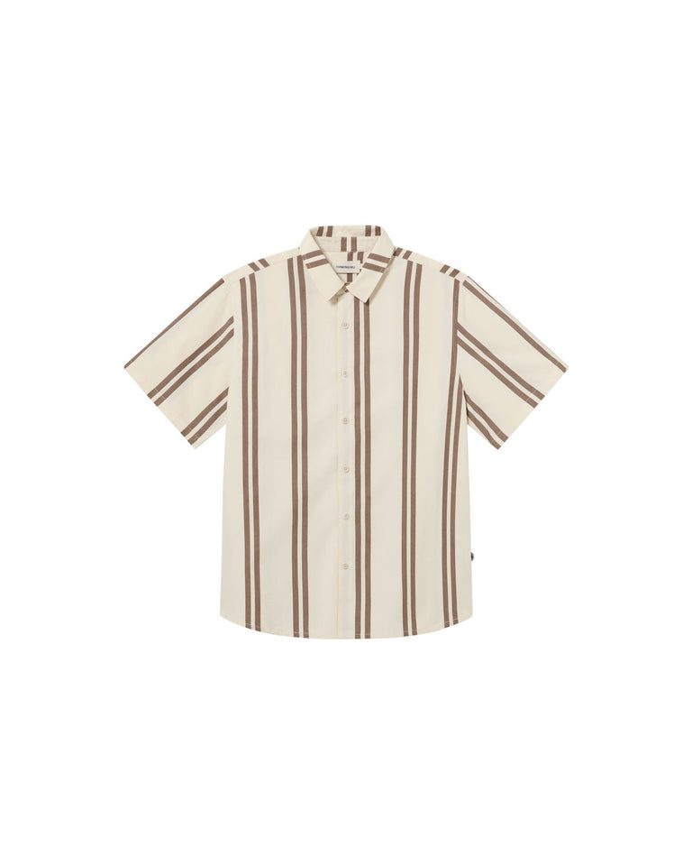 Camisa rayas marrón Tom sostenible - silueta 1