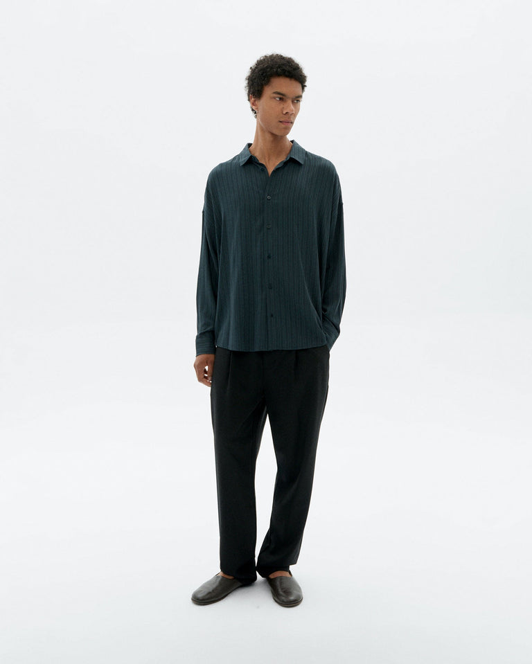 Camisa rayas verde Ecovero Haru sostenible - 2