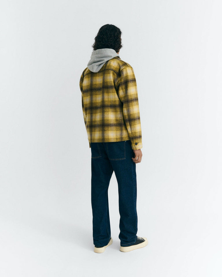 Sobrecamisa lana amarilla cuadros Omar sostenible - 6