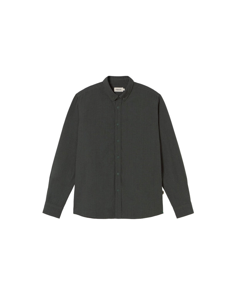 Camisa verde oscuro microchecks Ant sostenible silueta - 1