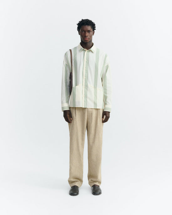 Camisa popelin rayas verde Jim sostenible - 1