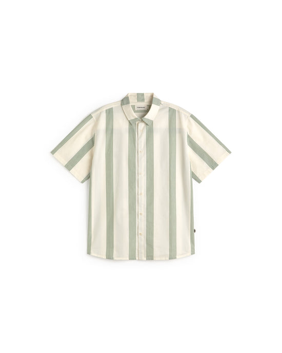 Camisa popelin rayas verde Tom sostenible silueta - 1