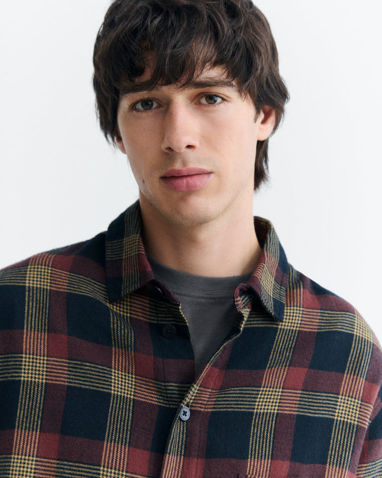 Sobrecamisa cuadros negra albion Theo sostenible - 3