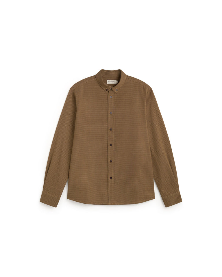 Camisa cuadros camel Ant sostenible silueta - 1