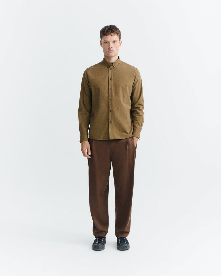 Camisa cuadros camel Ant sostenible - 1