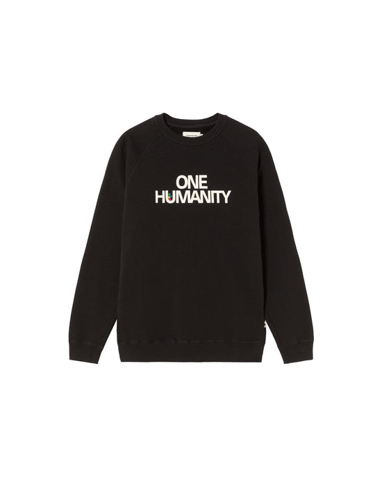 Sudadera negra One humanity sostenible - silueta 1