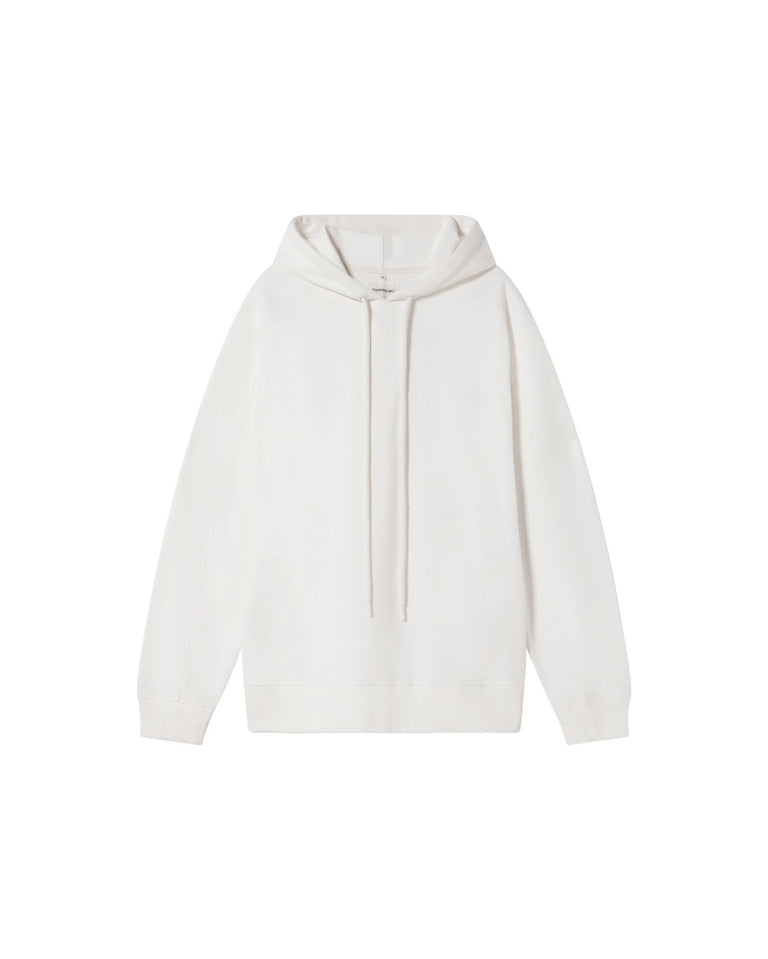 Sudadera blanca con capucha Finn sostenible - silueta 2