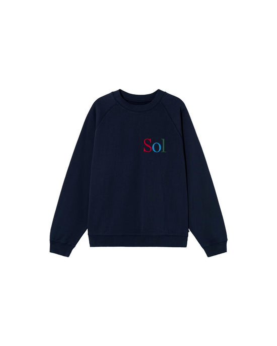 Sudadera navy sol type Pepe sostenible - silueta 1