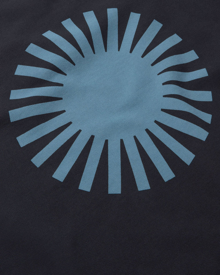 Sudadera navy sol espalda azul Leon sostenible silueta - 3