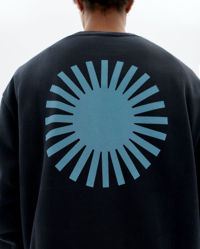 Sudadera navy sol espalda azul Leon sostenible - 3