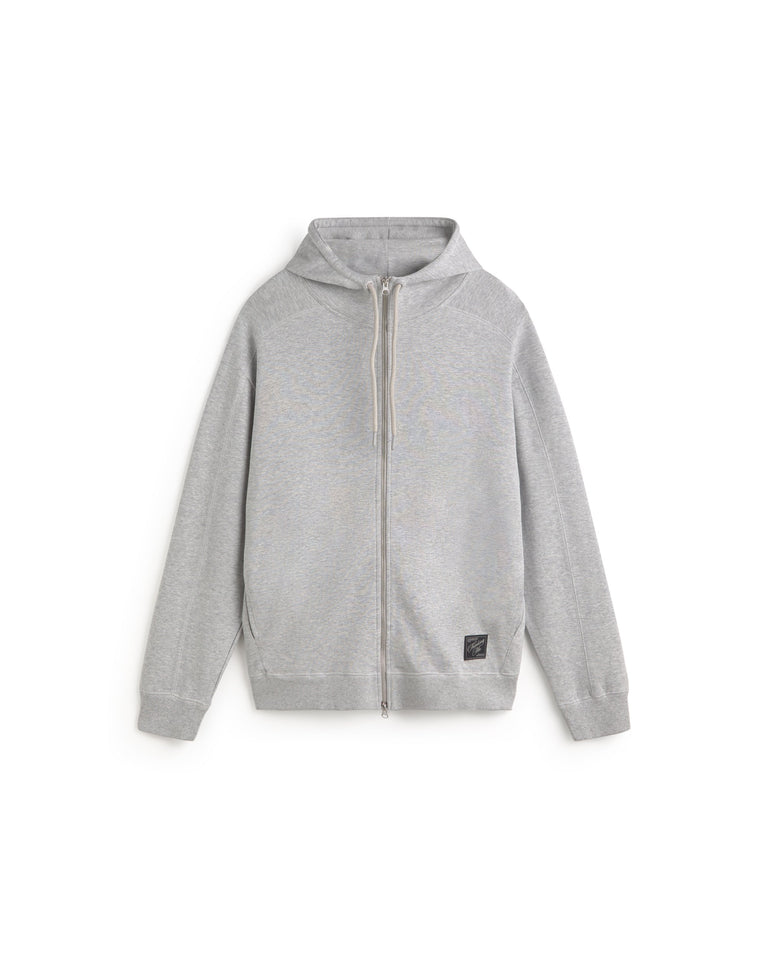 Sudadera gris sol verde espalda Garfu sostenible silueta - 1