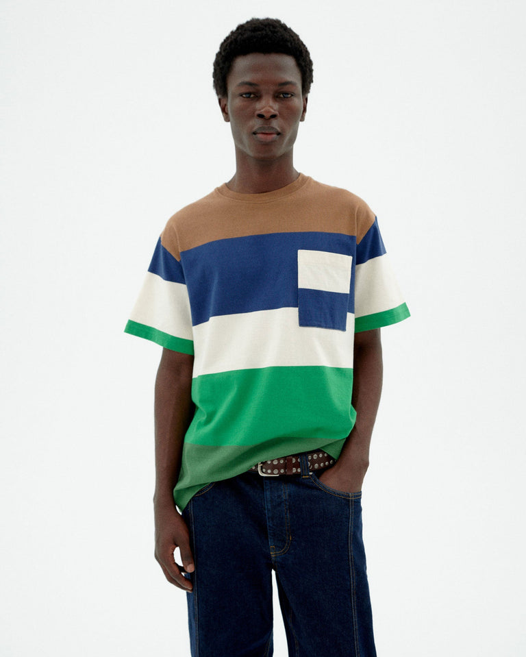 Camiseta rayas multicolor Aaron sostenible-1