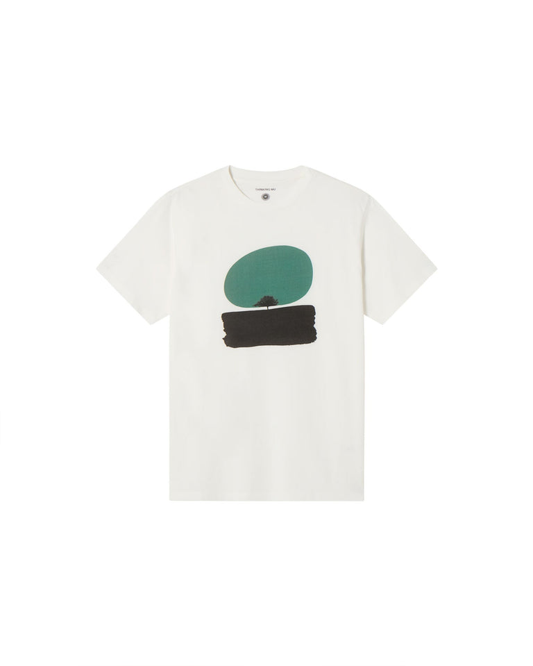 Camiseta blanca trees Zach sostenible - silueta 1