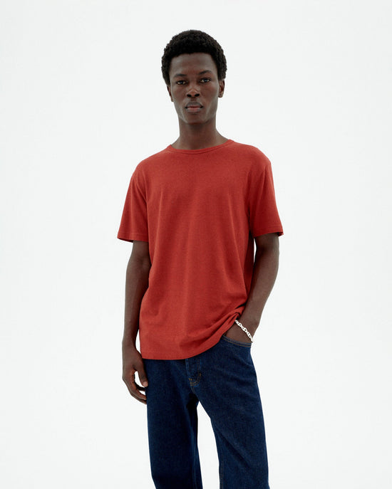 Camiseta roja hemp sostenible-1
