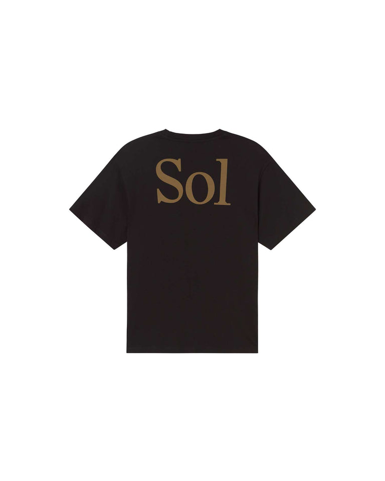 Camiseta negra sol type crudo Aaron sostenible- silueta 2