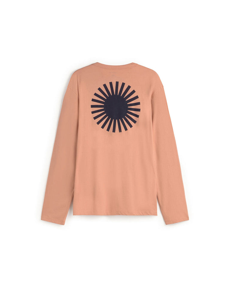 Camiseta manga larga rosa sol espalda negro Emilio sostenible silueta - 2