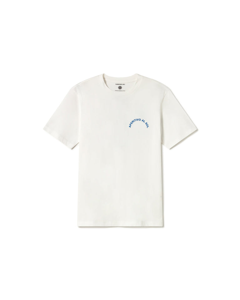 Camiseta blanca aperitivo Zach sostenible- silueta 1