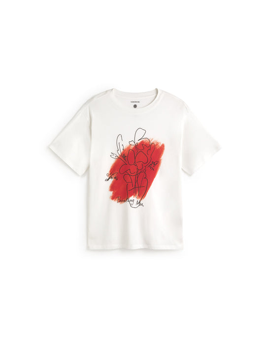 Camiseta oversize flower Eric sostenible silueta - 1