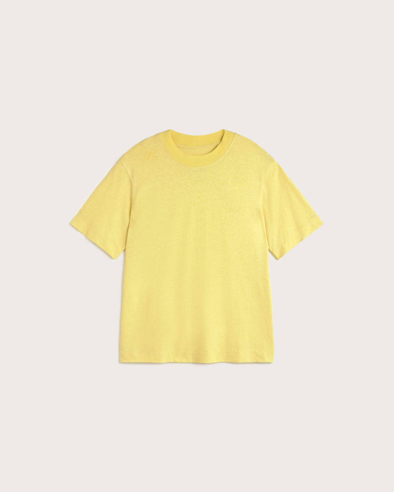 Camiseta amarilla hemp Roy sostenible silueta - 1