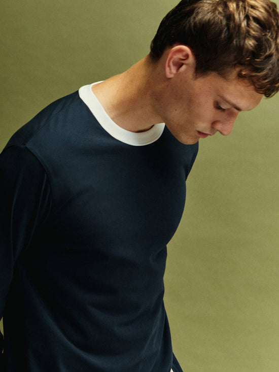 Emilio navy long-sleeve t-shirt