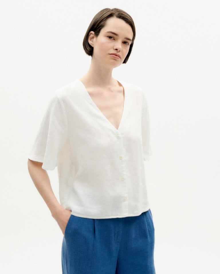 Blusa blanca hemp Libelula sostenible -1