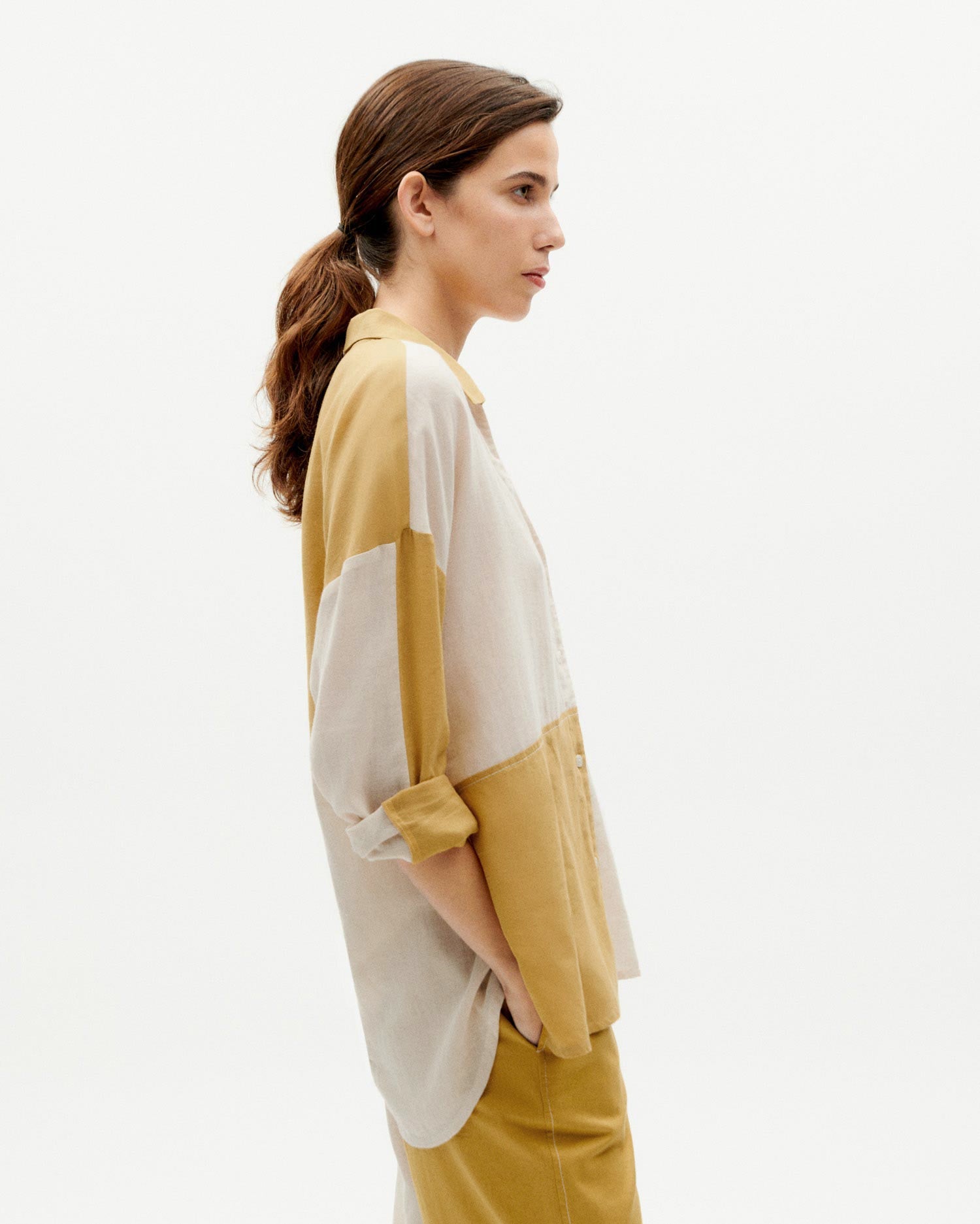 Margaret patched yellow blouse – THINKING MU APAC