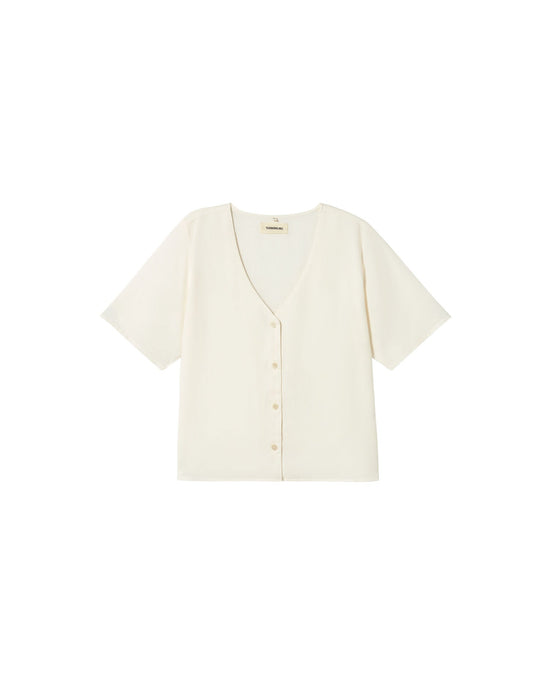 Blusa blanca hemp Libelula sostenible - silueta 1