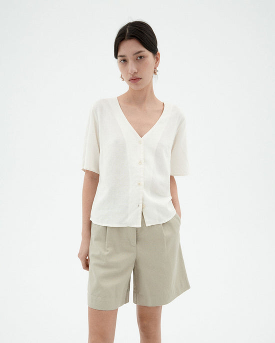 Blusa blanca hemp Libelula sostenible-1