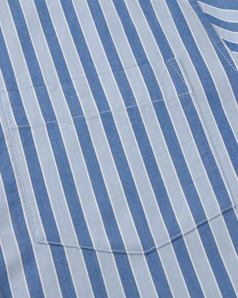 Camisa oversize rayas azul Odelia sostenible silueta - 2