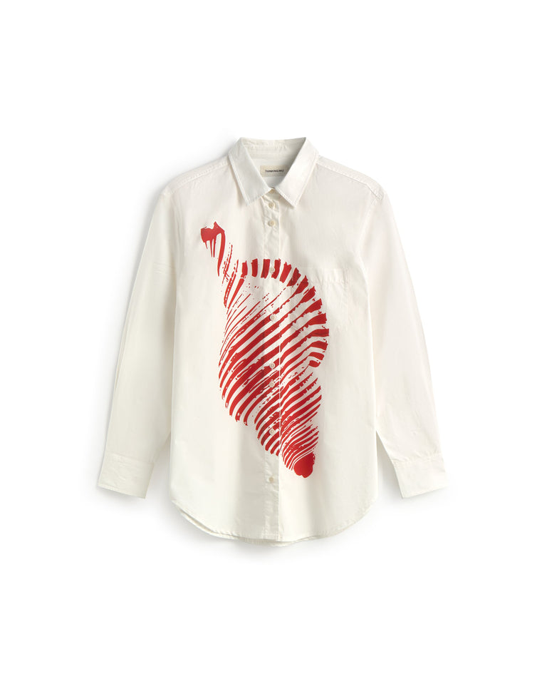 Blusa oversize popelin concha Odie sostenible silueta - 1