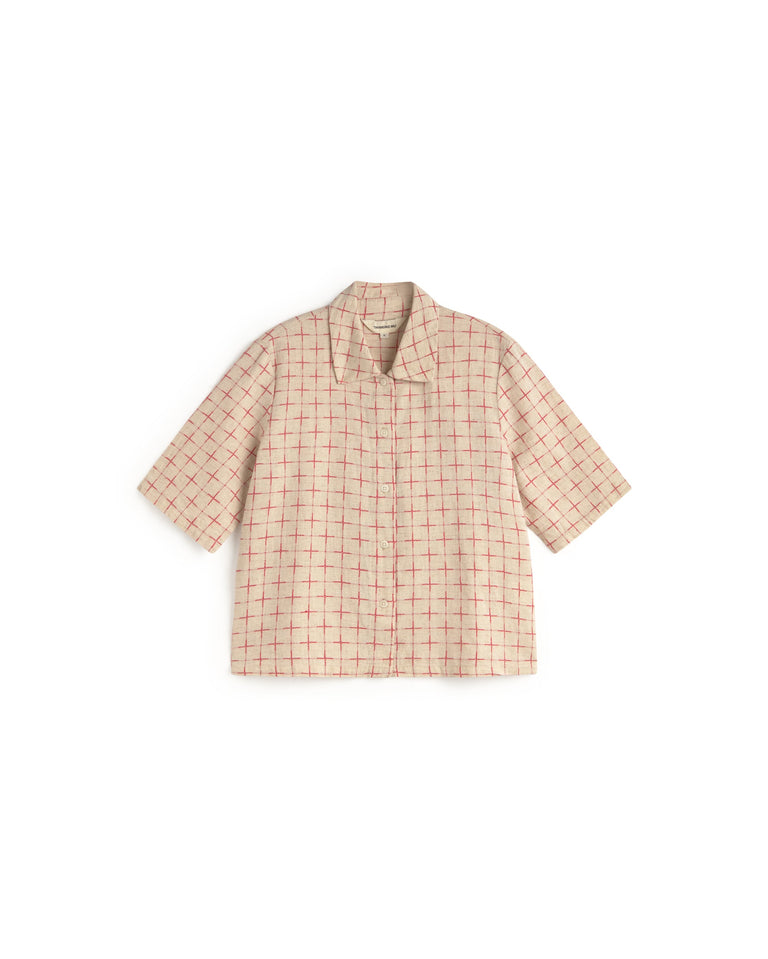 Blusa estampada cuadros lattice Ane sostenible silueta - 1